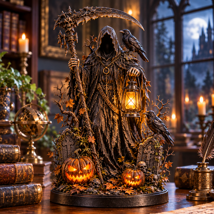 💀🔥 Soul Harvester Lantern – Gothic Grim Reaper Spirit Light