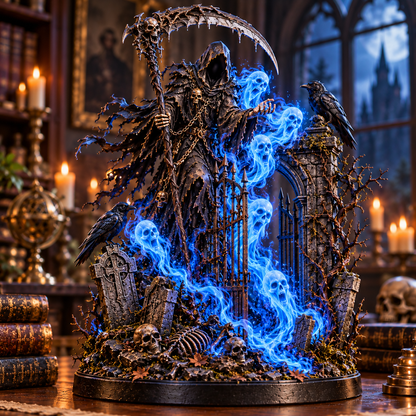 💀🔥 Soul Harvester Lantern – Gothic Grim Reaper Spirit Light