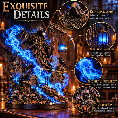 💀🔥 Soul Harvester Lantern – Gothic Grim Reaper Spirit Light