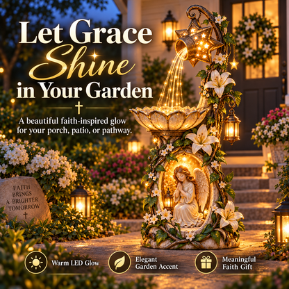 👼🌸 Celestial Angel Lighted Fountain – Enchanted Garden Decor