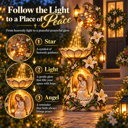 👼🌸 Celestial Angel Lighted Fountain – Enchanted Garden Decor
