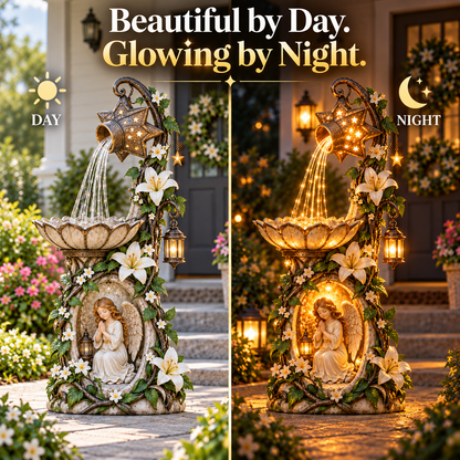 👼🌸 Celestial Angel Lighted Fountain – Enchanted Garden Decor