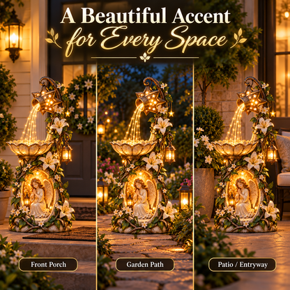 👼🌸 Celestial Angel Lighted Fountain – Enchanted Garden Decor