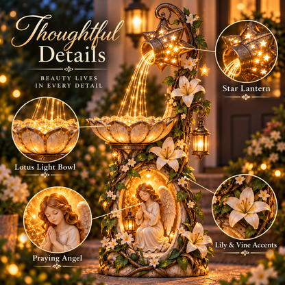 👼🌸 Celestial Angel Lighted Fountain – Enchanted Garden Decor
