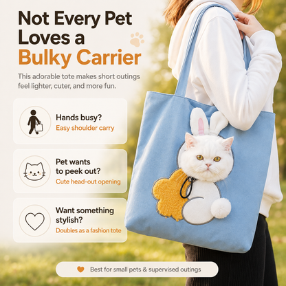 🐾 2026 Trending Head-Out Pet Carrier Tote – Cute Shoulder Bag for Cats & Small Dogs