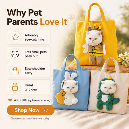 🐾 2026 Trending Head-Out Pet Carrier Tote – Cute Shoulder Bag for Cats & Small Dogs