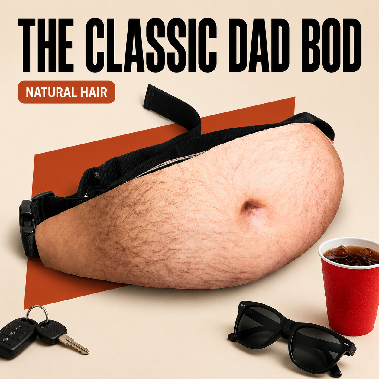 Funny Beer Belly Waist Bag – Realistic Dad Bod Fanny Pack