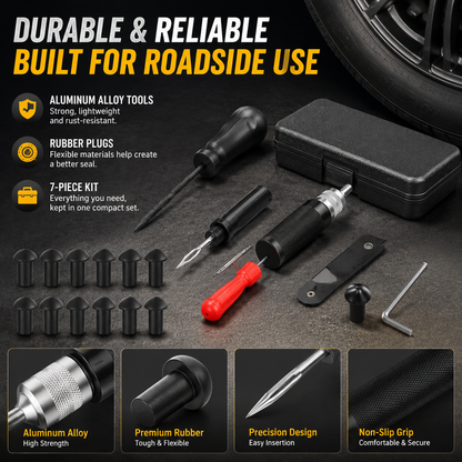🍄Tubeless Tire Repair Kit – Mushroom Plug Emergency Roadside Tool Set