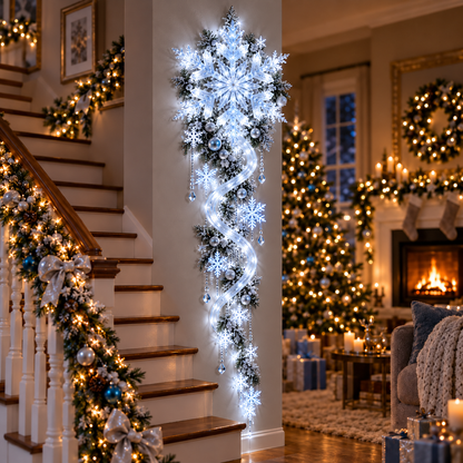 ❄️ Midnight Blizzard Trail™ Giant Snowflake Wall Light