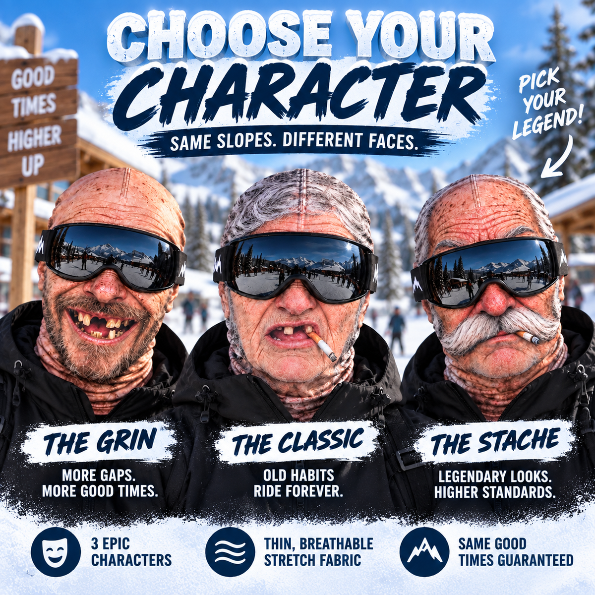👴 Old F*cker Winter Face Mask | Grumpy Grandpa Cold Weather Cover 😂