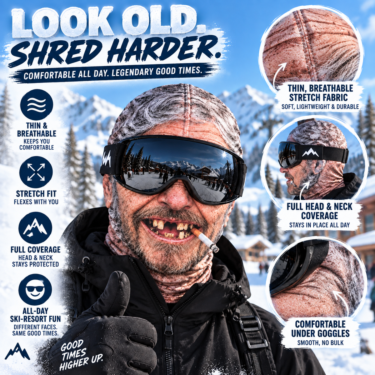 👴 Old F*cker Winter Face Mask | Grumpy Grandpa Cold Weather Cover 😂