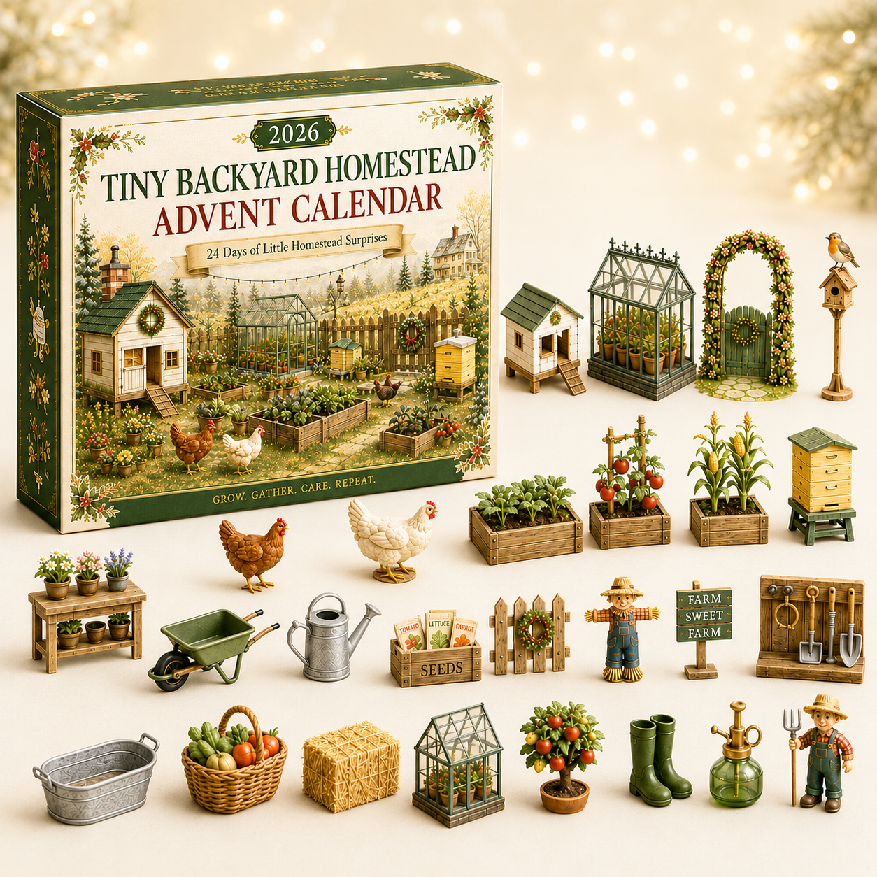 🏡🐔 2026 Tiny Backyard Homestead 24-Day Advent Calendar - Watch Your Little Farm Come to Life