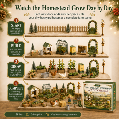 🏡🐔 2026 Tiny Backyard Homestead 24-Day Advent Calendar - Watch Your Little Farm Come to Life