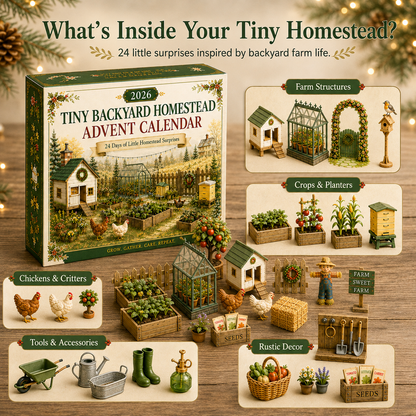 🏡🐔 2026 Tiny Backyard Homestead 24-Day Advent Calendar - Watch Your Little Farm Come to Life