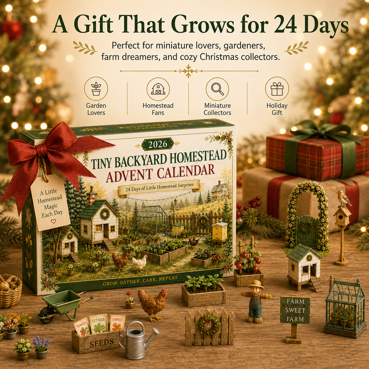 🏡🐔 2026 Tiny Backyard Homestead 24-Day Advent Calendar - Watch Your Little Farm Come to Life