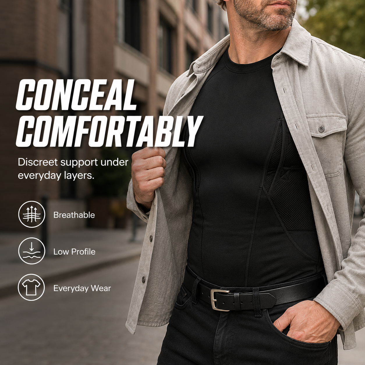 🔥Hot Sale 49% OFF👍🏻Ambidextrous Concealed Carry Compression Shirt