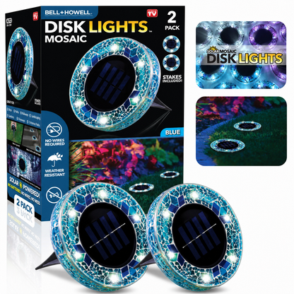 🛋️Solar Mosaic Disk Lights – Waterproof LED Pathway Lights with Auto On/Off