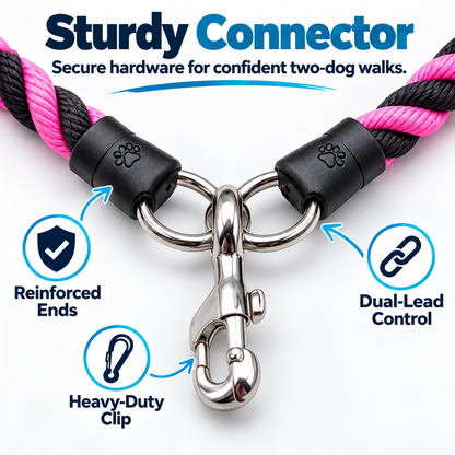 🐶🐶 Double Dog Walking Leash – One Handle, Two Happy Dogs