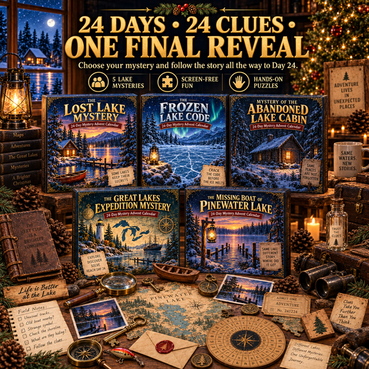 ⏳🎄🔎Mysteries of the Lake – 24-Day Mystery Advent Calendar Collection