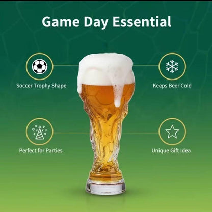 🍻⚽ Football Champion Trophy Glass – Game Day Beer Mug