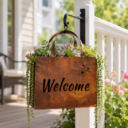 🌸Rustic Hello Metal Handbag Planter | Farmhouse Garden Decor