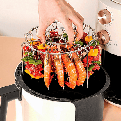 🔥🍢Air Fryer Skewer Rack With 24 Sticks Vertical No-Flip Kabob Rack