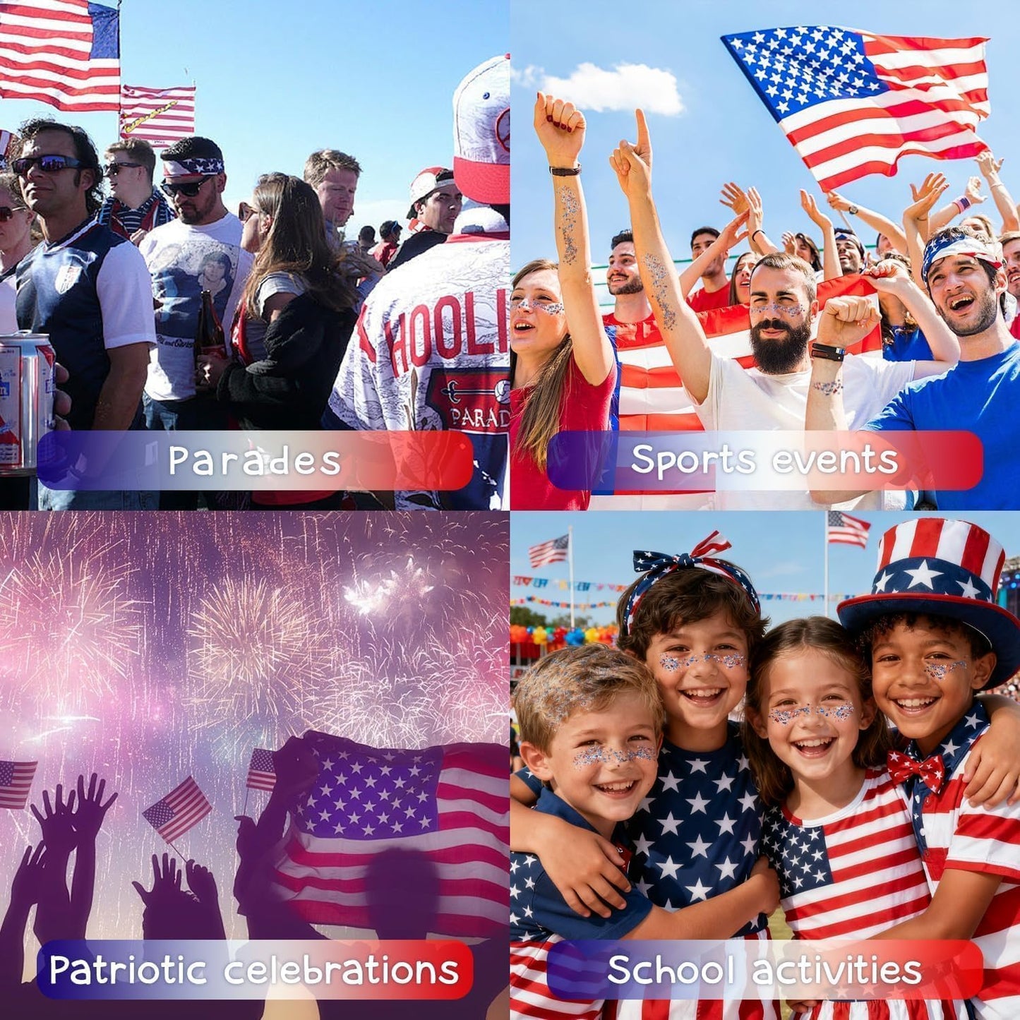 🥳2026 HOT SALE💞3 in 1 Patriotic Glitter Body Stick Red White Blue Glow