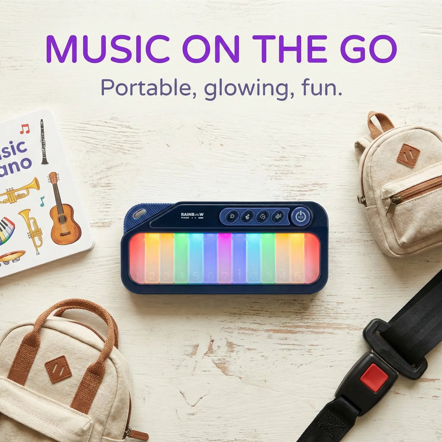 🎹 Rainbow Light-Up Kids Piano Interactive Learning Toy with Built-In Nursery Rhymes