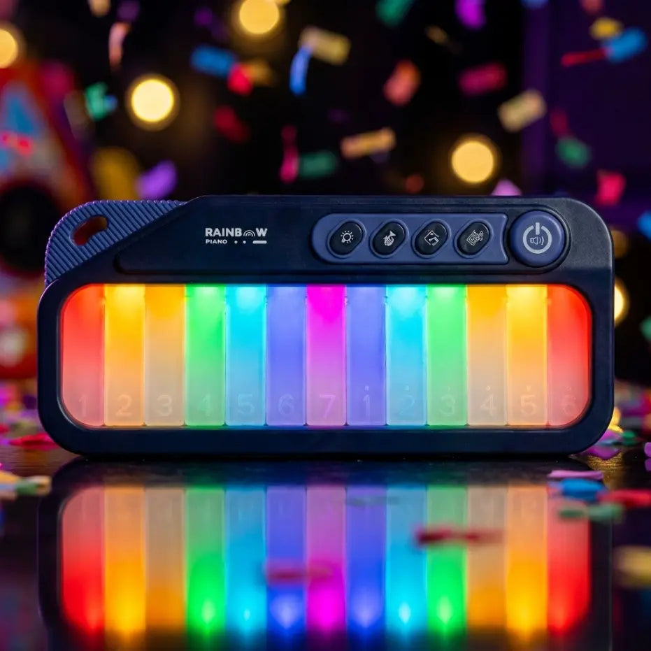 🎹 Rainbow Light-Up Kids Piano Interactive Learning Toy with Built-In Nursery Rhymes