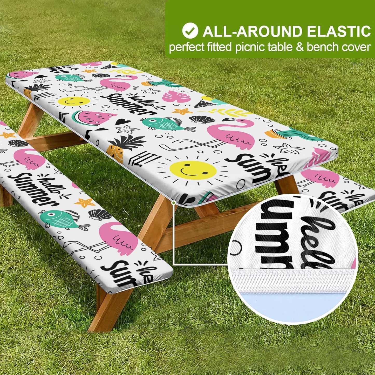 🌴 🦩Summer Must-Have! Tropical Flamingo Picnic Table Cover