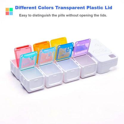🔥 7-Day Pill Organizer with Alarm Reminder BPA-Free Food Grade Pill Box