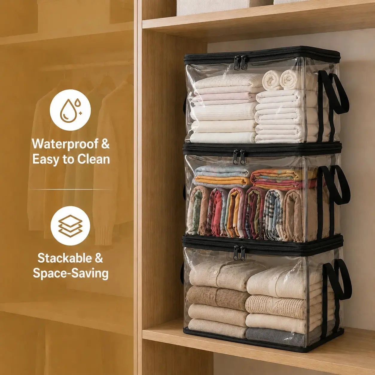 🏆 35K+ SOLD!🏠 Large Capacity Clear Storage Containers Durable Stackable Organizer Bins