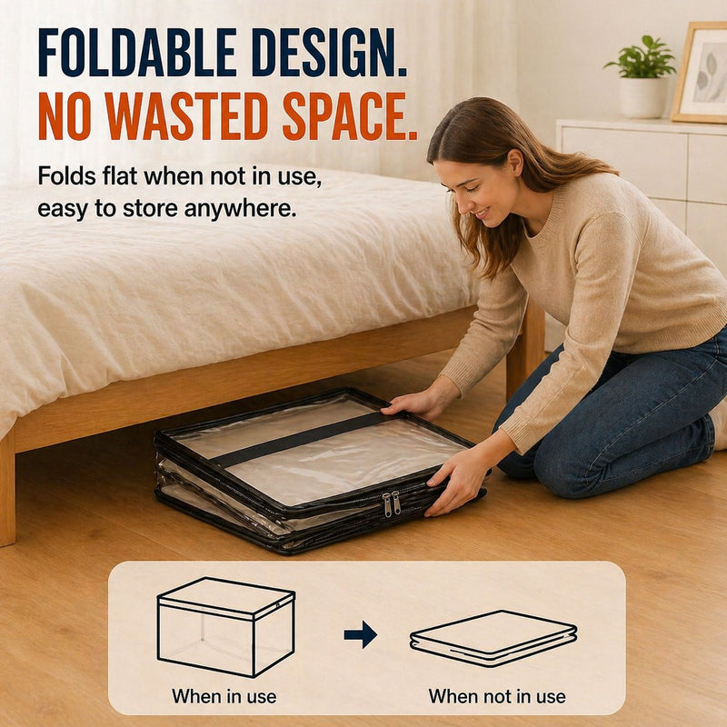 🏆 35K+ SOLD!🏠 Large Capacity Clear Storage Containers Durable Stackable Organizer Bins