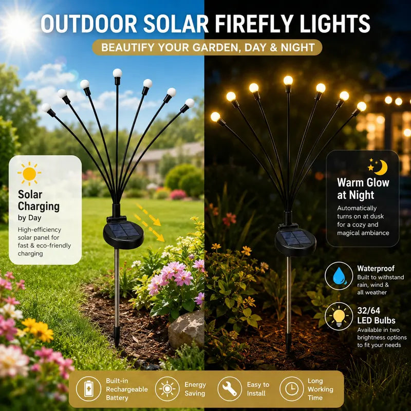 🔥Last Day 49% OFF💡Solar Swaying Firefly Garden Stake Lights Outdoor
