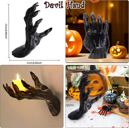 🎃🖤🕯️Gothic Creepy Wall Hands with Lighted Candles Halloween Decor