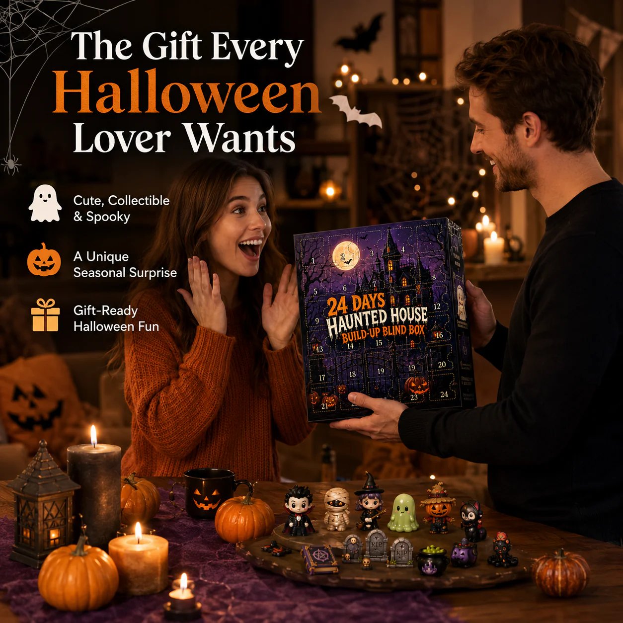 🔥🏚️ 👻 24-Day Halloween Countdown DIY Spooky Haunted House Craft Kit