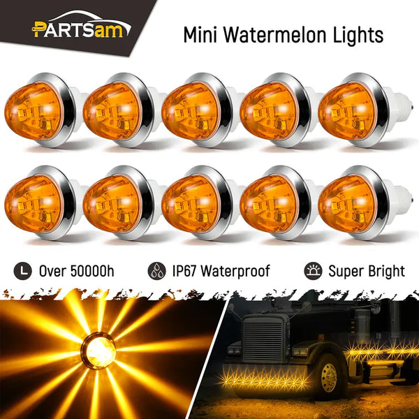 LED Watermelon Side Marker Lights 12V-24V Truck Trailer