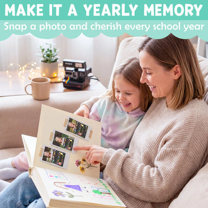 📚 First & Last Day of School Reusable Chalkboard Sign – Double-Sided Photo Board with Marker & Pencil Flag