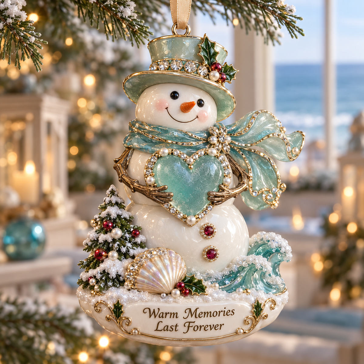 🎅 2026 Christmas Gift 50% Off — Handcrafted Coastal Sea Glass Christmas Ornaments-dhh
