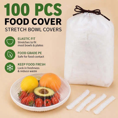 🥗 🥗 100PCS Ultra Stretch Food Covers | Keep Every Meal Fresh Longer🥡