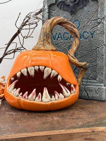 🎃 Born to Haunt Halloween | Handmade Monster Pumpkin Ceramic Decor 👹