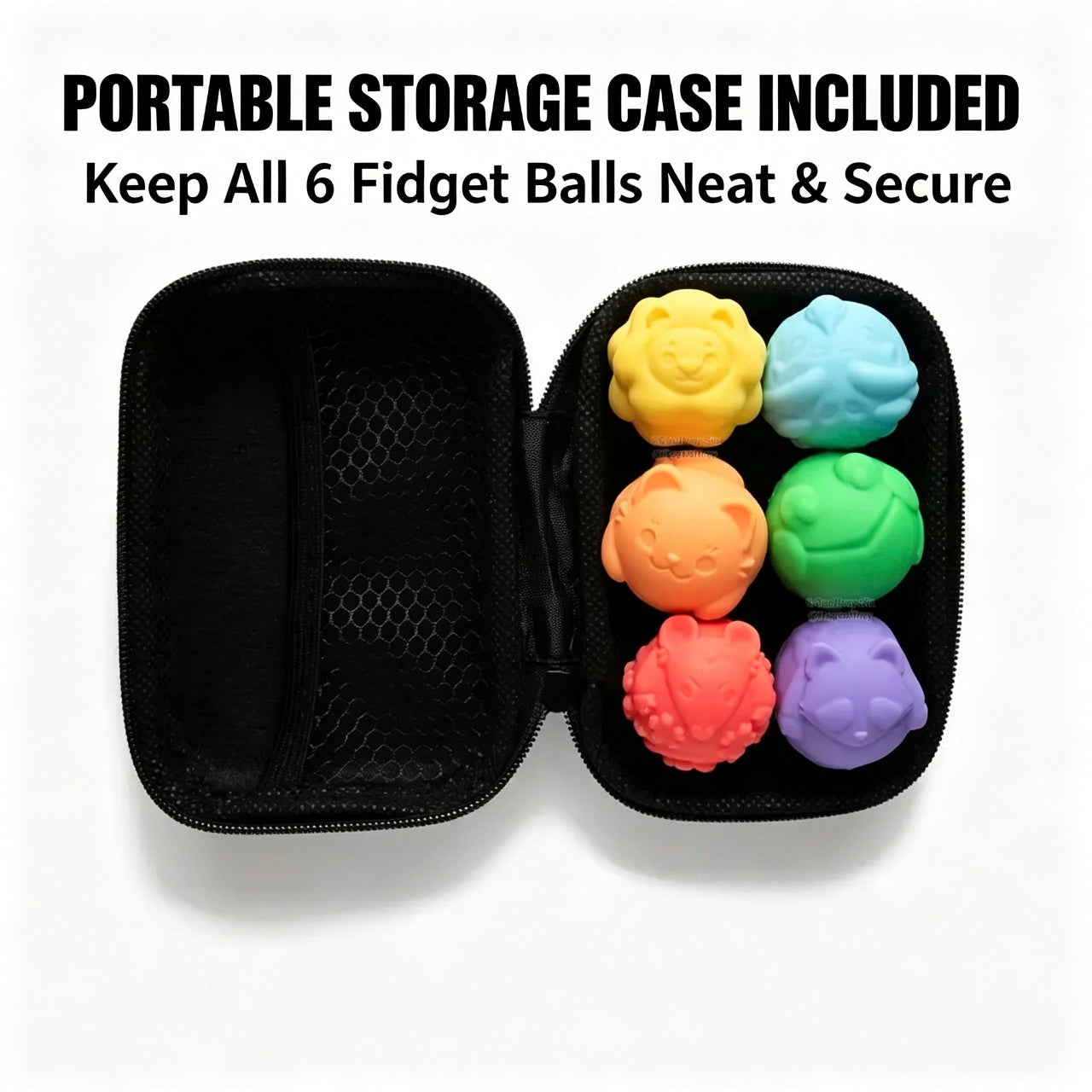 🐾 Cute Character Magnetic Silicone Balls Quiet Sensory Fidget 6‑Pack