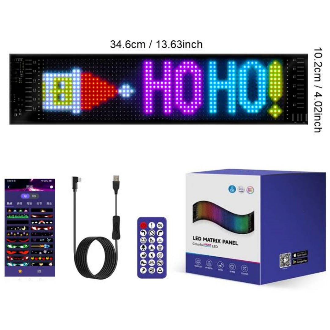 🎅Smart LED Pixel Car Display — App-Controlled Custom Text, Colors & Animations