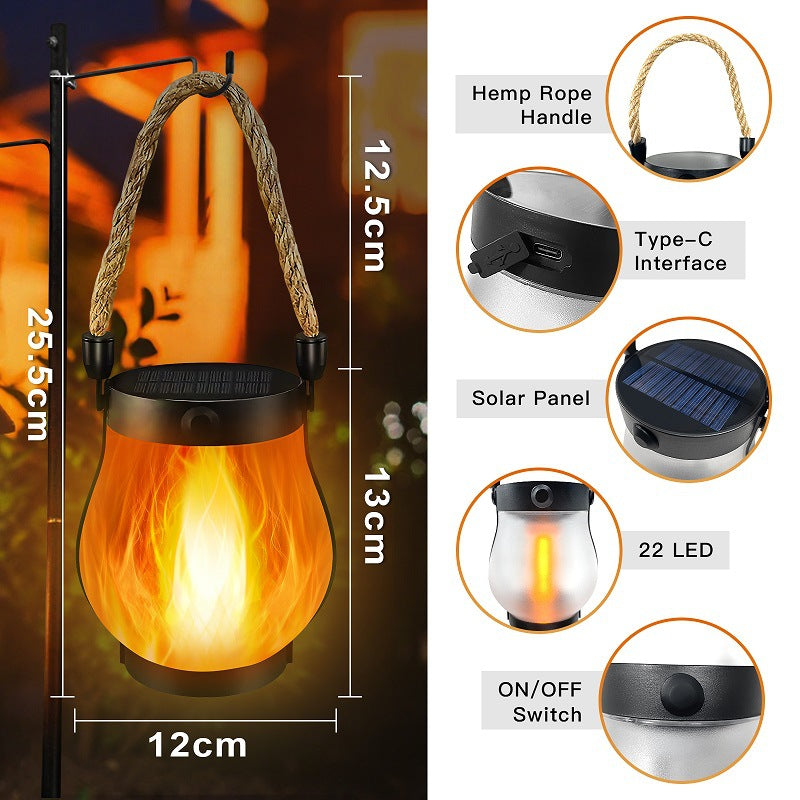 🔥Vintage Style Solar Flame Lantern
