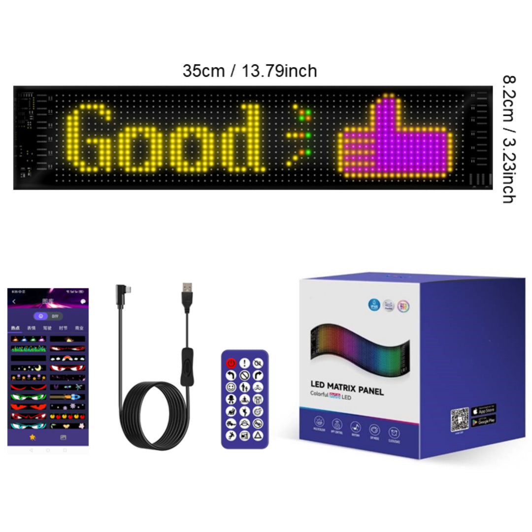 🎅Smart LED Pixel Car Display — App-Controlled Custom Text, Colors & Animations