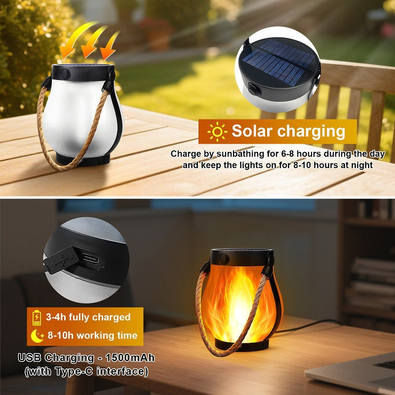 🔥Vintage Style Solar Flame Lantern