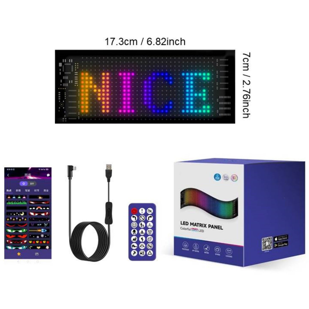 🎅Smart LED Pixel Car Display — App-Controlled Custom Text, Colors & Animations