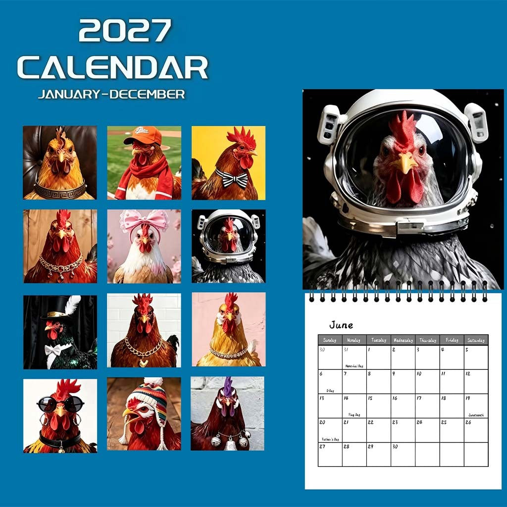 Funny Chickens 2027 Calendar