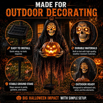 🎃💀 Soul Collector™ Pumpkin Reaper – A Glowing Halloween Yard Showstopper