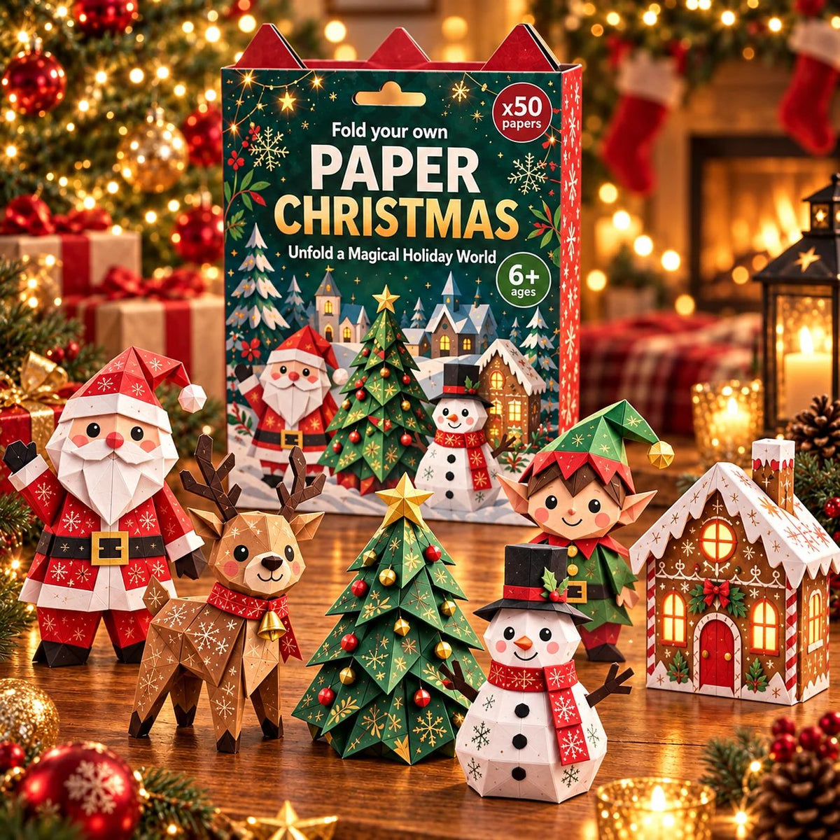 🧘 Relaxing & Beginner Friendly | 3D DIY Paper Christmas Craft 🎄 Step by Step Guide Included